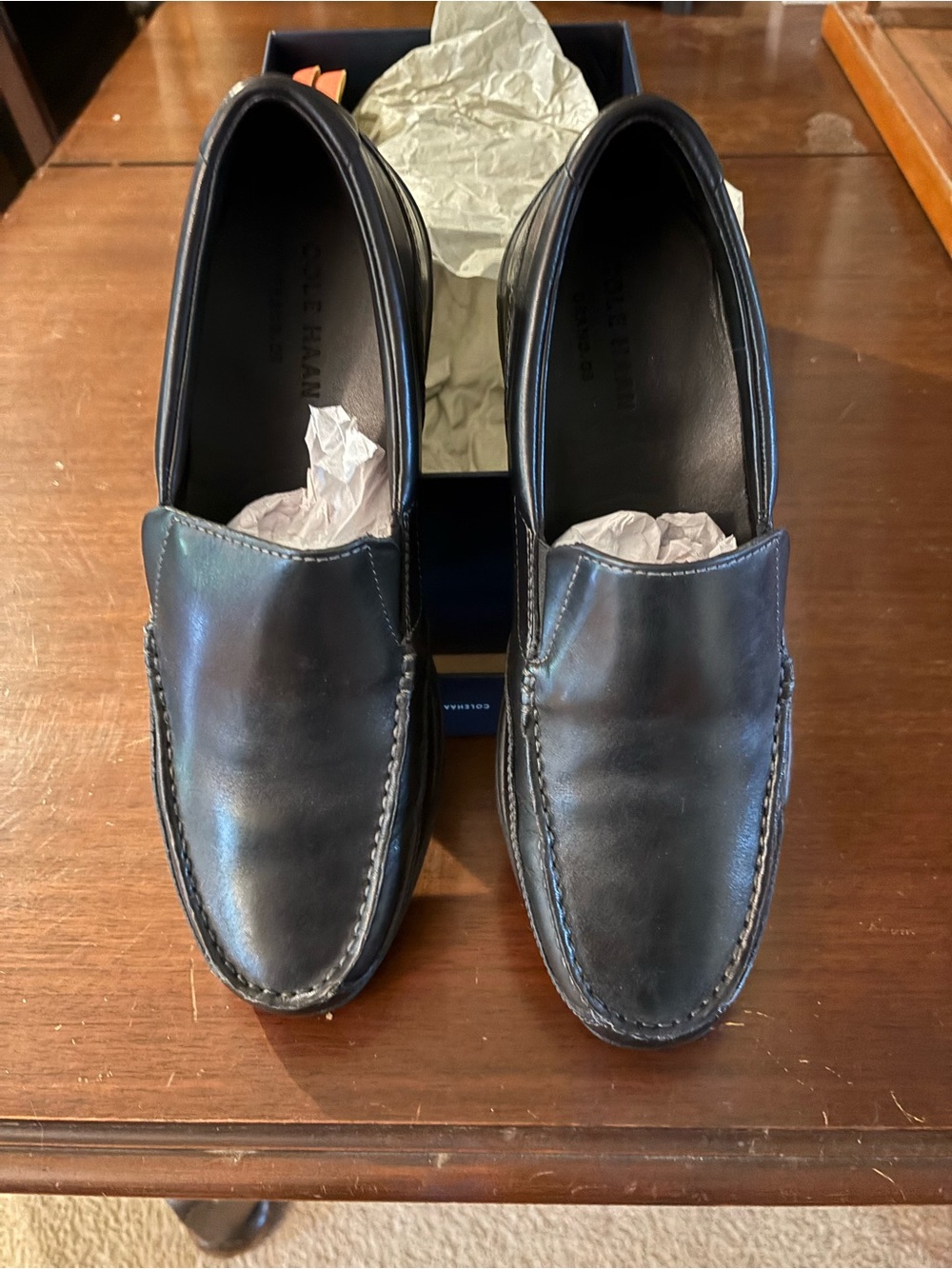 Cole Haan Hughes Grand OS Venetian black leather men's  loafer Sz 10